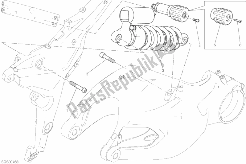 Alle onderdelen voor de Schokdemper Achter van de Ducati Multistrada 1200 Touring 2017